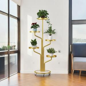 Luksuzni stalak za cvijeće u zlatnoj boji 130 cm