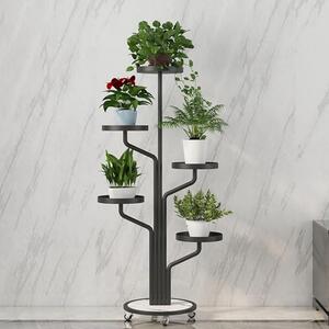 Luksuzni stalak za cvijeće u crnoj boji 130 cm