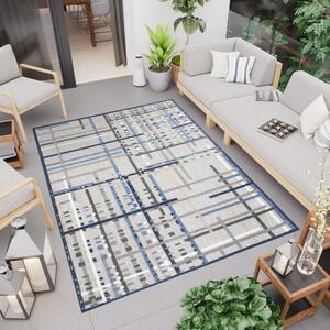 Terasa sivi tepih s plavim uzorkom Širina: 80 cm | Duljina: 150 cm