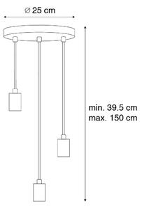 Industrijska viseća svjetiljka bronza 3-light - Facil