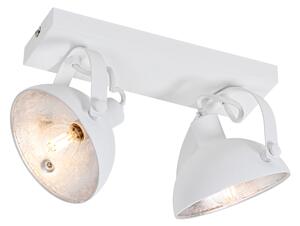 Industrijska stropna svjetiljka bijela sa srebrnom 2 svjetla podesiva - Magnax