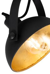 Industrijska stropna svjetiljka crna sa zlatnom 2 svjetla podesiva - Magnax