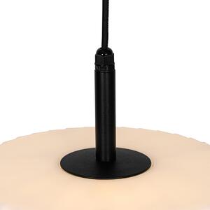 Moderna vanjska viseća svjetiljka crna s bijelim sjenilom 45,6 cm IP44 - Robbert