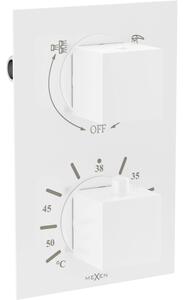 Mexen Cube termostatska tuš-kada miješalica s 2 izlaza, bijela - 77502-20