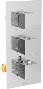 Mexen Cube termostatska miješalica za kadu i tuš 3-izlaza, krom - 77503-00