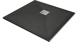 Mexen Stone+ kompozitni četvrtasti tuš 80 x 80 cm, antracit - 44718080