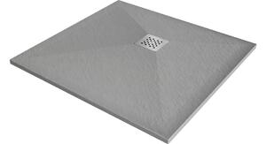 Mexen Stone+ kompozitni četvrtasti tuš kada 70 x 70 cm, siva-beton - 44617070
