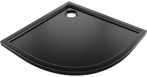 Mexen Flow polukružna slim tuš kada 90 x 90 cm, crni mat - 46Q709090
