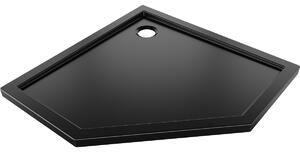 Mexen Flow slim peterokutni tuš kada 90 x 90 cm, crni mat - 46P709090