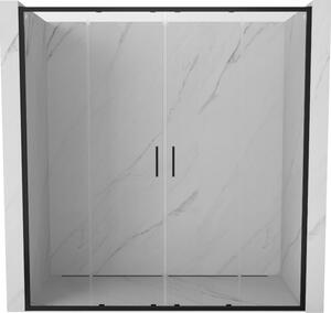 Mexen Exo dvostruka klizna tuš vrata 170 cm, prozirna, crna - 8152-170-000-70-00