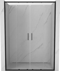 Mexen Exo dvostruka klizna tuš vrata 130 cm, prozirna, crna - 8152-130-000-70-00