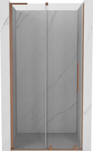 Mexen Velar L klizna tuš vrata 100 cm, prozirna, brušeni bakar - 871-100-003-01-65
