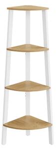 Kutni regal SHELVIO s 4 police, hrast/bijelo
