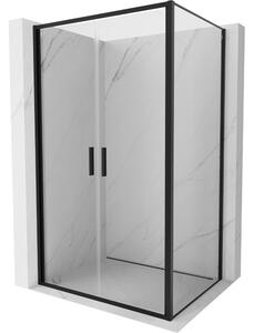 Mexen Exo zakretna tuš kabina 100 x 80 cm, prozirna, crna - 814-100-080-70-00