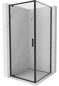 Mexen Exo nagibna tuš kabina 80 x 80 cm, prozirna, crna - 8181-080-080-70-00