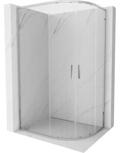 Mexen Exo asimetrična polukružna klizna tuš kabina 90 x 80 cm, prozirna, krom - 8132-090-080-01-00