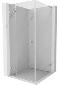 Mexen Lunar L lijeva otklopna tuš kabina 80 x 80 cm, prozirna, krom - 834L-080-080-01-00-L