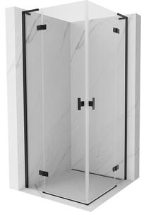 Mexen Mist-H L Duo tuš kabina s dvostrukim vratima 90 x 90 cm, prozirna, crna - 8A5L-090L-090P-70-00