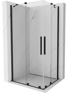 Mexen Velar Duo tuš kabina s kliznim vratima 90 x 80 cm, prozirna, crna - 871-090-080-02-70