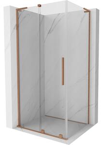 Mexen Velar L klizna za tuš klizna 120 x 90 cm, prozirna, brušena bakrena - 871-120-090-03-65