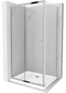 Mexen Apia klizna tuš kabina klizna 90 x 70 cm, prozirna, krom + plitica Flat - 840-090-070-01-00-4010