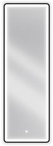 Mexen Coro osvijetljeno kupaonsko ogledalo 50 x 150 cm, LED 6000K, crni okvir, protiv magljenja - 9817-050-150-611-70