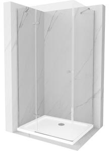 Mexen Roma klizna tuš kabina 70 x 80 cm, prozirna, krom + tuš kada Flat - 854-070-080-01-00-4010