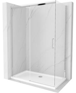 Mexen Omega klizna kabina za tuširanje 130 x 70 cm, prozirna, krom + ravni pladanj - 825-130-070-01-00-4010