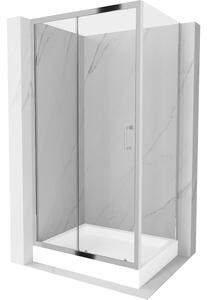 Mexen Apia klizni tuš sa kliznim vratima 100 x 80 cm, proziran, krom + Rio tuš kada - 840-100-080-01-00-4510
