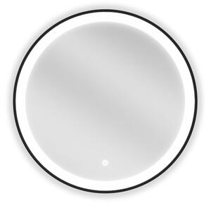 Mexen Esso ogledalo za kupaonicu s pozadinskim osvjetljenjem, okruglo 60 cm, LED 6000K, protiv pare, crni okvir