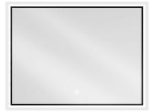 Mexen Erma ogledalo za kupaonicu s pozadinskim osvjetljenjem 80 x 60 cm, LED 6000K, protiv magljenja, crni okvir