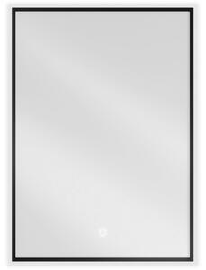 Mexen Erma osvijetljeno kupaonsko ogledalo 50 x 70 cm, LED 6000K, protiv magle, crni okvir - 9814-050-070-611-70