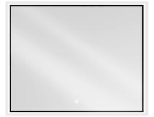 Mexen Erma ogledalo za kupaonicu s pozadinskim osvjetljenjem 100 x 80 cm, LED 6000K, protiv magljenja, crni okvir