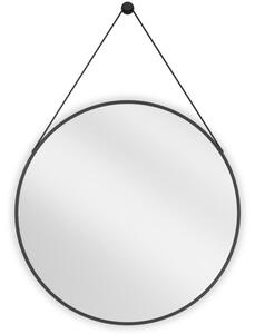 Mexen String okruglo ogledalo za kupaonicu 70 cm, crni okvir - 9854-070-070-000-70