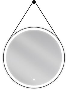 Mexen Reni osvijetljeno kupaonsko ogledalo, okruglo 70 cm, LED 6000K, protiv zamagljivanja, crni okvir - 9812-070-070-611-70