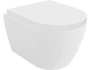 Mexen Carmen WC školjka Rimless s tvrdim daskom sa sporim spuštanjem, duroplast, bijeli sjaj - 30880200