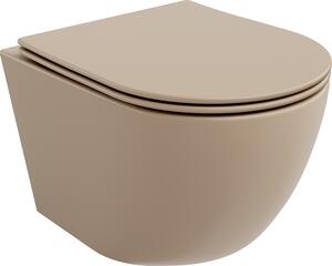 Mexen Lena wc školjka Rimless s daskom usporenog spuštanja slim, duroplast, cappuccino mat - 30224064