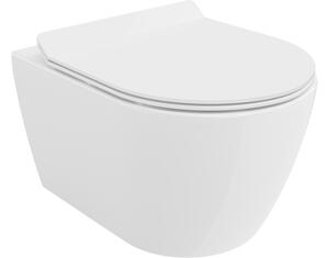 Mexen Carmen wc školjka Rimless s tankim poklopcem sa sporim spuštanjem, duroplast, bijeli sjaj - 30880100