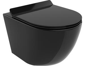 Mexen Lena WC školjka bez ruba s daske tankim, duroplast, crni sjaj - 30224070