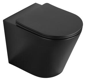 Mexen Rico stojeća WC školjka Rimless s daskom koja se polako spušta slim, duroplast, crna mat - 32724085
