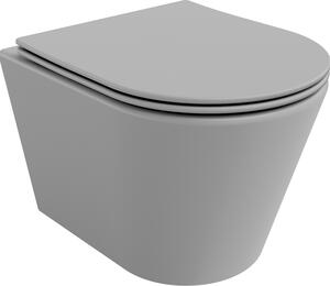 Mexen Rico WC školjka Rimless s tankom daskom, duroplast, svijetlo siva mat - 30724061