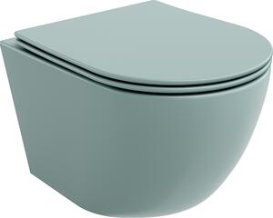 Mexen Lena wc školjka Rimless s daskom sa sporim zatvaranjem slim, duroplast, svijetlo zelena mat - 30224048