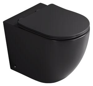 Mexen Lena stojeća WC školjka bez ruba Rimless Tornado s tanjom duroplast daskom, crna mat - 3222T4085