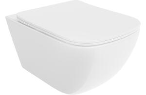 Mexen Timo WC školjka Rimless Tornado s daskom sporospuštajućom slim, duroplast, bijeli sjaj - 30650200T