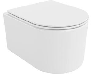 Mexen Sofia WC školjka Rimless Tornado s tankim sjedalom, sporo kretanje, bijela sjaj - 30540400T