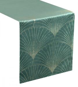 Baršunasti središnji stolnjak sa sjajnim printom u boji mente Širina: 35 cm | Duljina: 220 cm