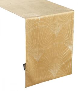 Baršunasti središnji stolnjak sa sjajnim printom boje meda Širina: 35 cm | Duljina: 140 cm