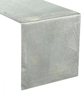 Baršunasti središnji stolnjak sa sjajnim sivim printom Širina: 35 cm | Duljina: 140 cm