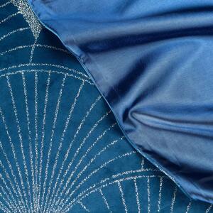 Baršunasti središnji stolnjak sa sjajnim plavim printom Širina: 35 cm | Duljina: 140 cm