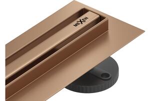 Mexen Flat 360° Slim rotacijski linearni odvod 50 cm, brušeni bakar - 1C41050